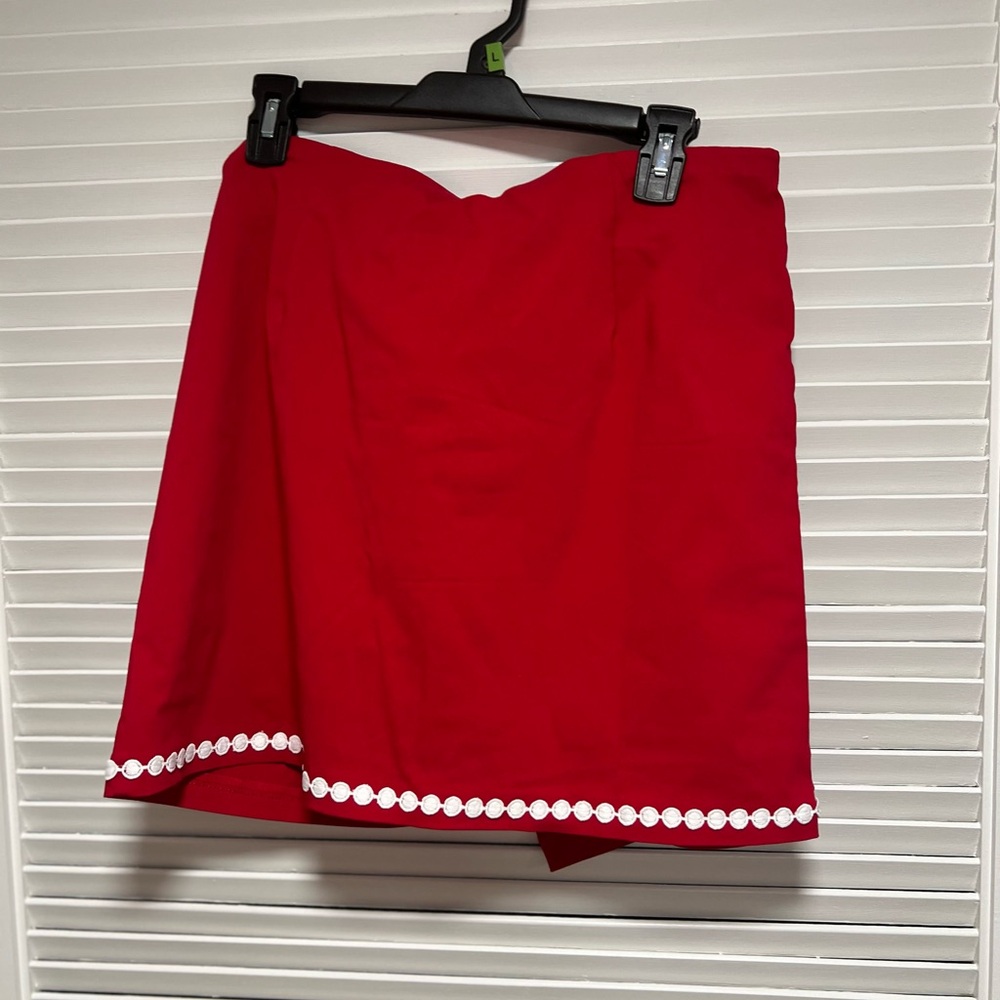 Belle by Kim Gravel Red Mini Skirt with White Trim - Picture 6 of 6